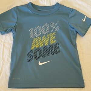 3T Nike Kids Light Blue Tee with Bold Print